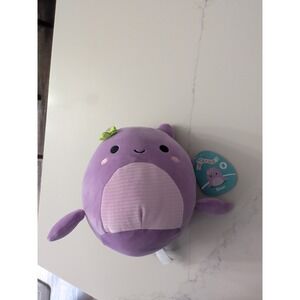 NEW Squishmallows 8" Inch Shon the Purple Loch Ness Monster W Flower